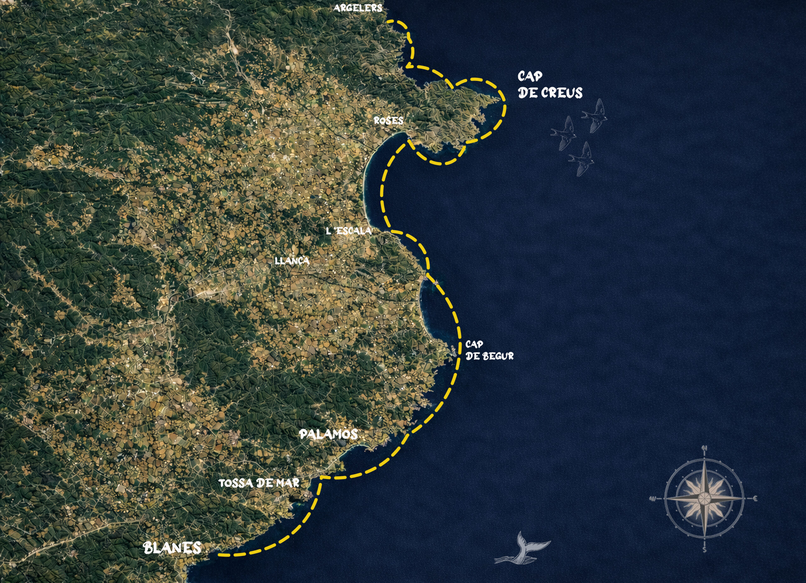 itinerario travesia costa brava en kayan completa